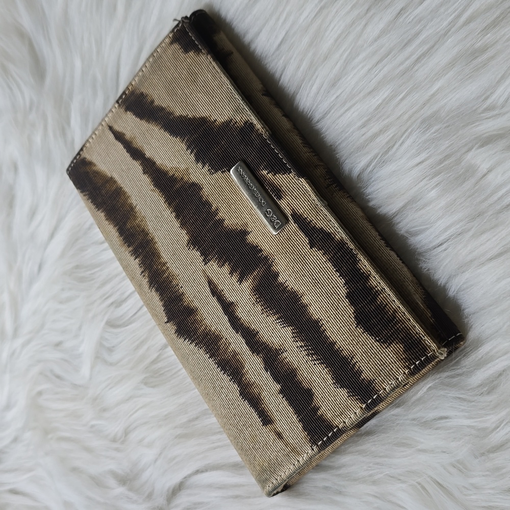D&G Animal Print Continental Wallet in Beige and Dark Brown